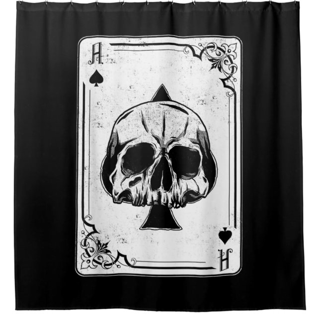 Emo Gothic and Punk Ace Poker Game Duschvorhang (Vorderseite)