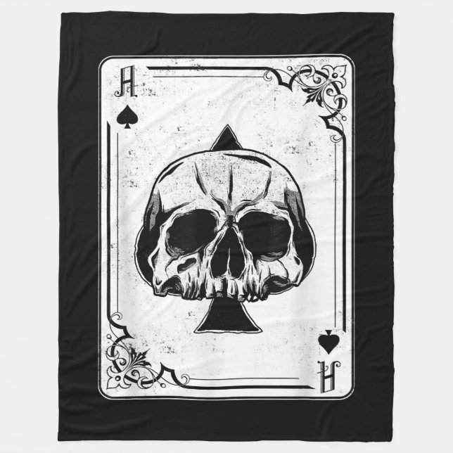 Emo Gothic and Punk Ace Poker Game Fleecedecke (Vorderseite)
