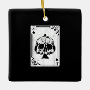 Emo Gothic and Punk Ace Poker Game Keramikornament