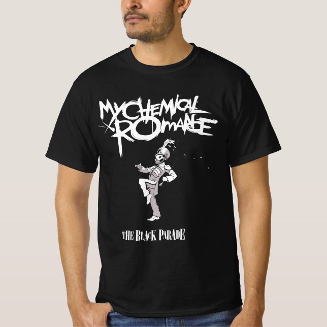 Emo Gothic Skeleton Parade, Marching Band Art, Ret T-Shirt (Vorderseite)
