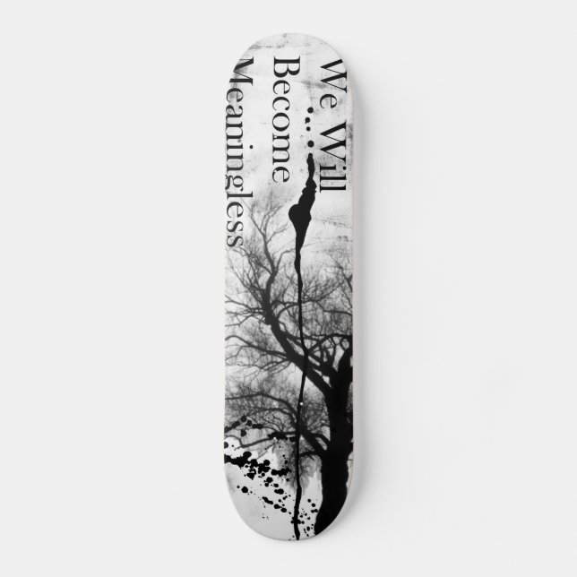 Emo gotisches Skateboard Schwarzweiss (Vorderseite)