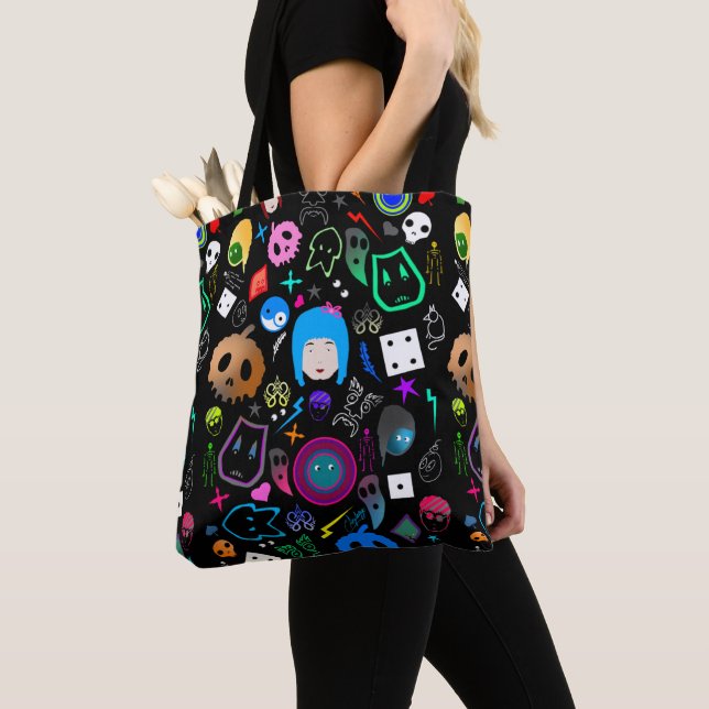 Emo Halloween-Muster Tasche (Von Nahem)