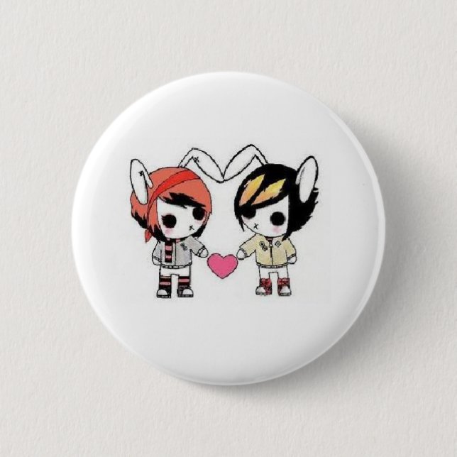 emo Häschen Button (Vorderseite)