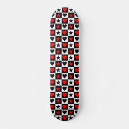 Emo Hearts & Stars Skateboard Deck