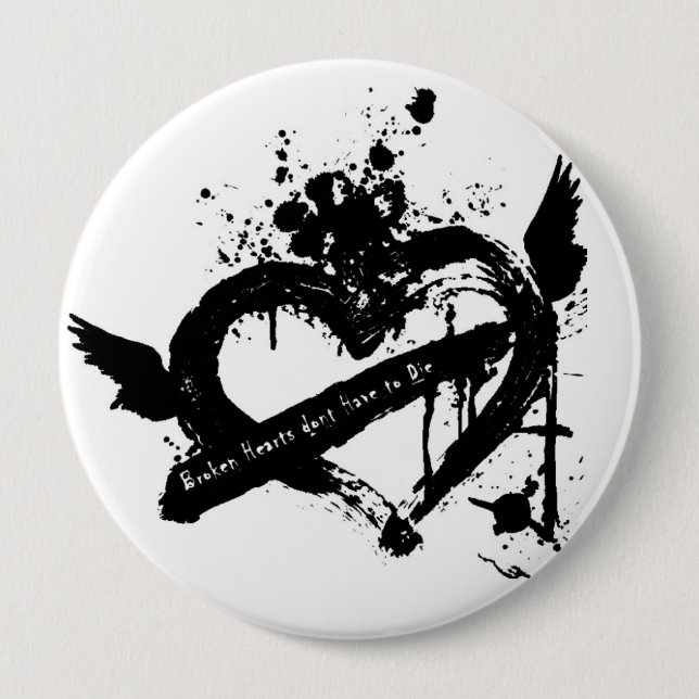 emo Herzknopf Button (Vorderseite)