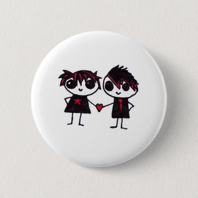 Emo in der Liebe Button (Vorderseite)