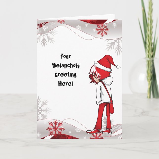 Emo Kid-Urlaubskarte Feiertagskarte (Vorderseite)