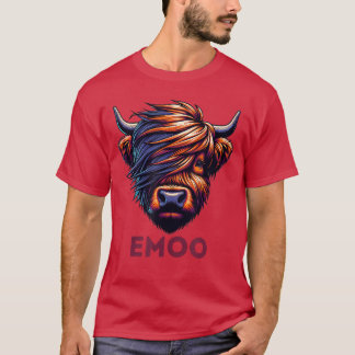 Emo Kuh Niedliche schottische Highland Emoo Grunge T-Shirt