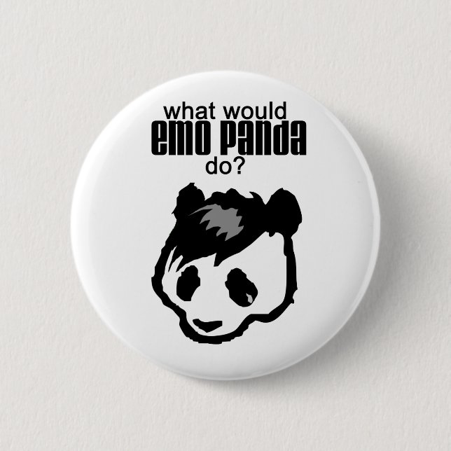 Emo Panda-Knopf Button (Vorderseite)