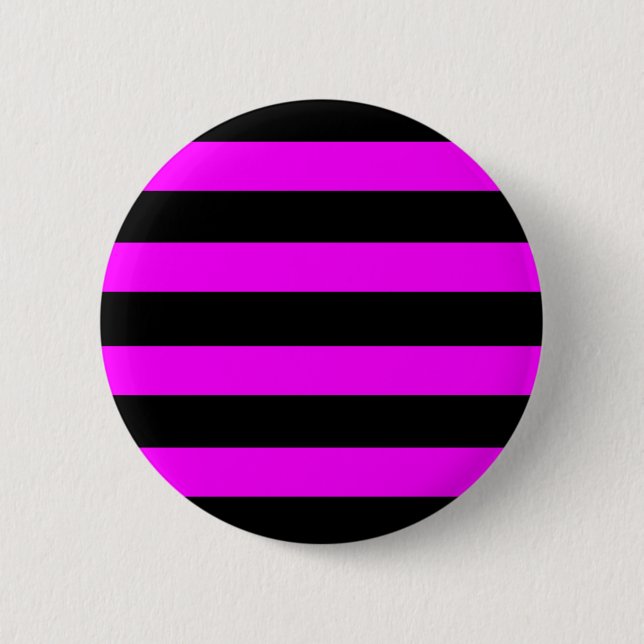 Emo Pink & Black Stripes - Alternative Grunge Rock Button (Vorderseite)