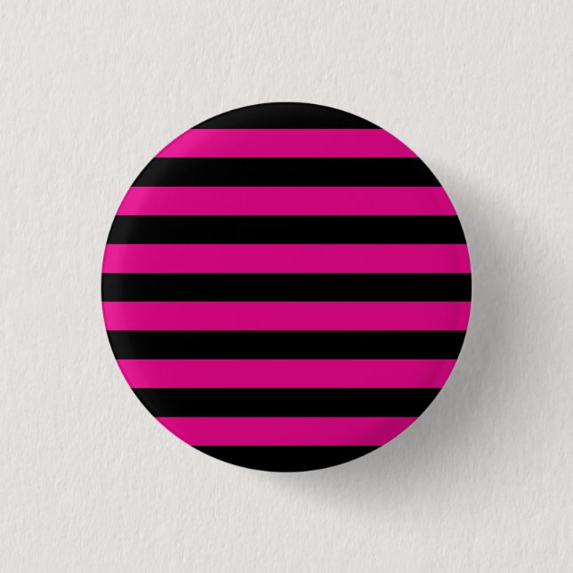 Emo Pink und Black Streifen Button (Vorderseite)