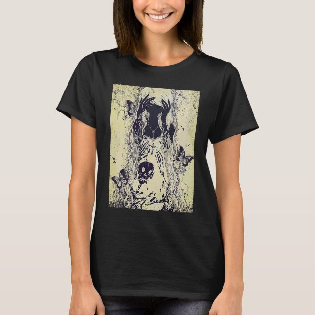 Emo punk graphic  womens summer graphic skull butt T-Shirt (Vorderseite)