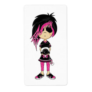 Emo Punkmädchen-Aufkleber-Aufkleber