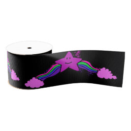 Emo Rainbow Star Ribbon (breit, benutzerdefiniert) Ripsband