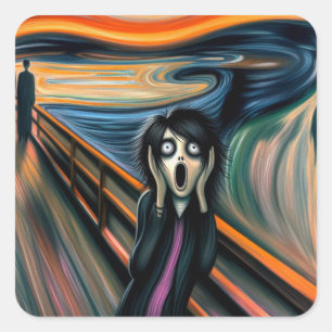 Emo Scream Quadratischer Aufkleber