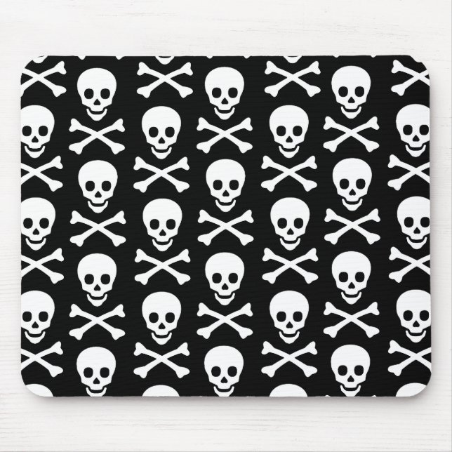 Emo Skull & Bones Muster Mousepad (Vorne)