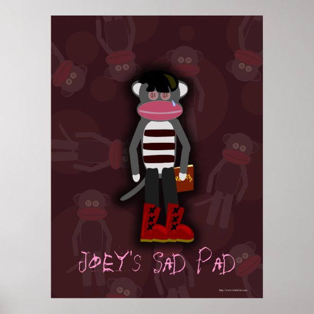 Emo Sock Monkey Character Customizable Poster (Vorne)