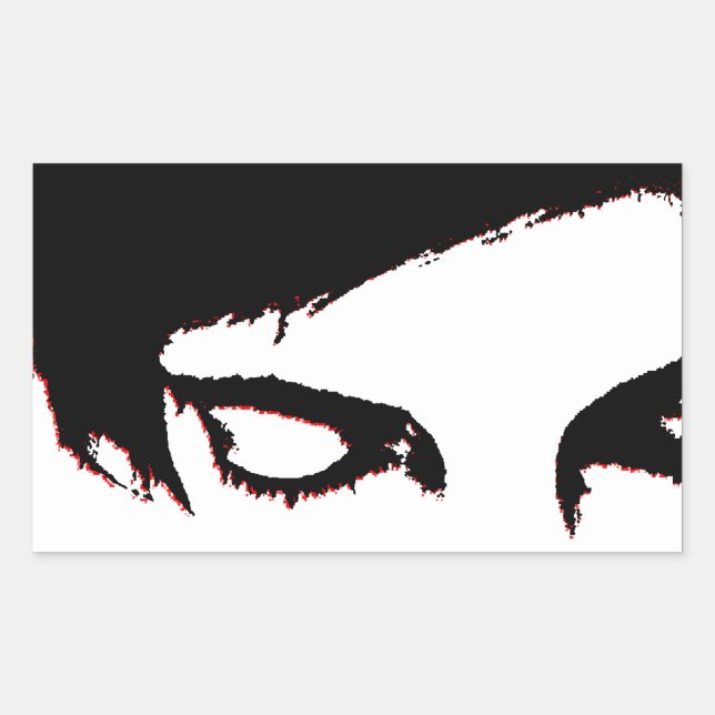 Emo-Stil Rechteckiger Aufkleber (Vorderseite)