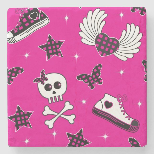 Emo Symbole Steinuntersetzer (Vorderseite)