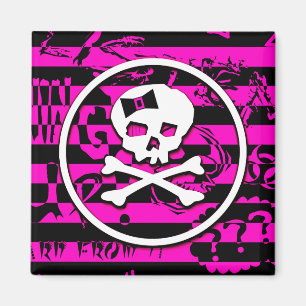 Emo Szenen-Schädel u. Knochen-Magnet Magnet