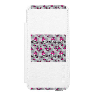 Emo-Totenkopf-Muster Incipio Watson™ iPhone 5 Geldbörsen Hülle