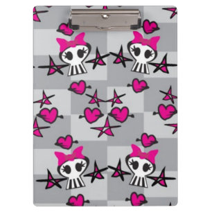 Emo-Totenkopf-Muster Klemmbrett