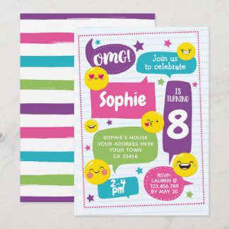 Emoij Geburtstags-Einladung Einladung