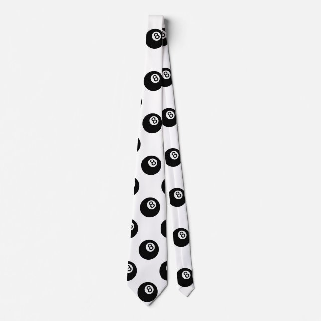 Emoji Acht Ball Menswees Herren Krawatte Krawatte (Vorderseite)