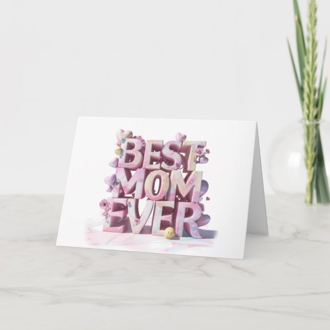 *~* Emoji AP72 Foto 3-D Fun Mother's Day Card Dankeskarte (Vorderseite)