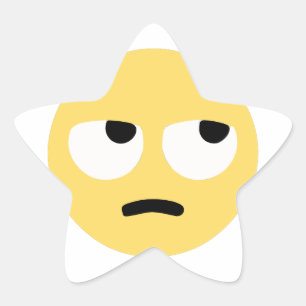 Emoji Augenrollen Stern-Aufkleber