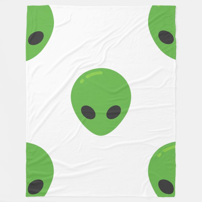 Emoji-Außerirdische Fleecedecke (Vorderseite)