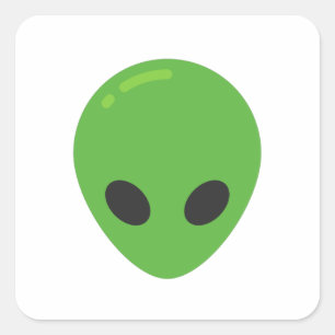 Emoji-Außerirdischen Quadratischer Aufkleber
