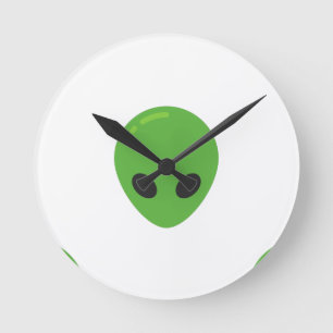 Emoji-Außerirdischen Runde Wanduhr