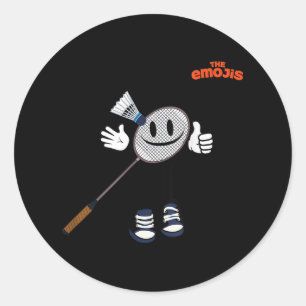 Emoji Badminton Sports trübt Runder Aufkleber