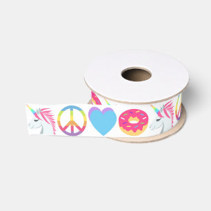 Emoji Band - Unicorn, Frieden, Liebe, Krapfen Ripsband