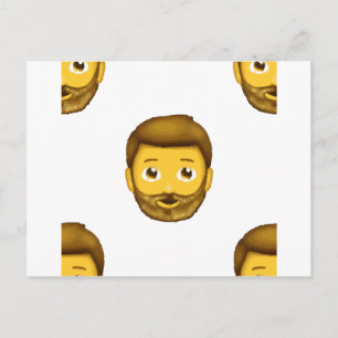 Emoji bärtiger Mann Postkarte