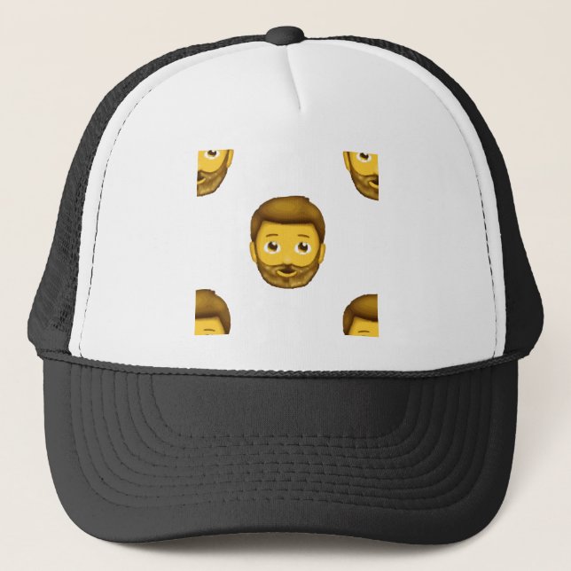 Emoji bärtiger Mann Truckerkappe (Vorderseite)