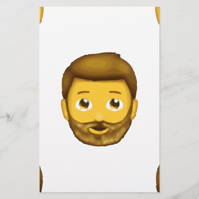 Emoji-Bartmann Briefpapier (Vorderseite)