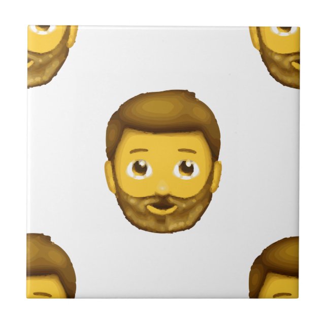 Emoji-Bartmann Fliese (Vorderseite)