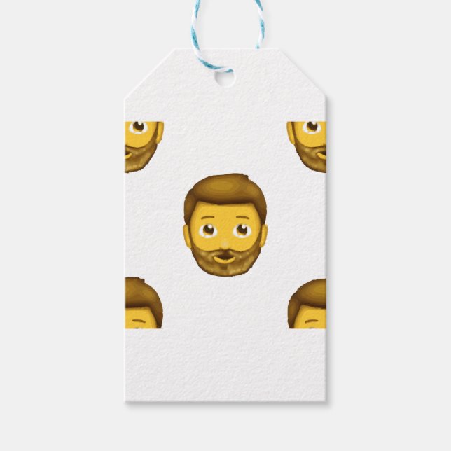 Emoji-Bartmann Geschenkanhänger (Vorderseite)
