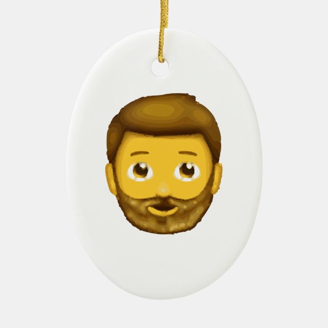 Emoji-Bartmann Keramik Ornament (Vorne)