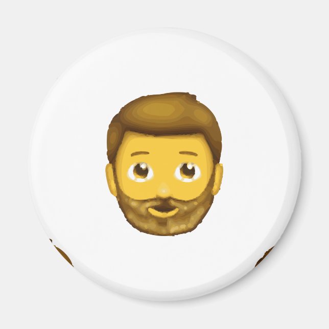 Emoji-Bartmann Magnet (Vorne)