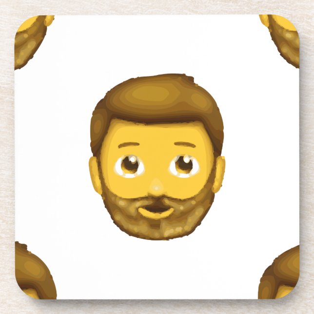 Emoji-Bartmann Untersetzer (Vorderseite)