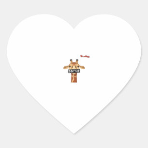 Emoji beleidigendes, wütendes Giraffengesicht Herz-Aufkleber
