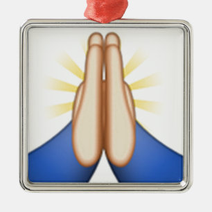 Emoji beten ornament aus metall