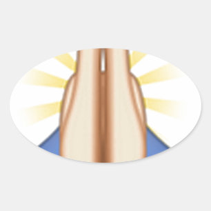 Emoji beten ovaler aufkleber
