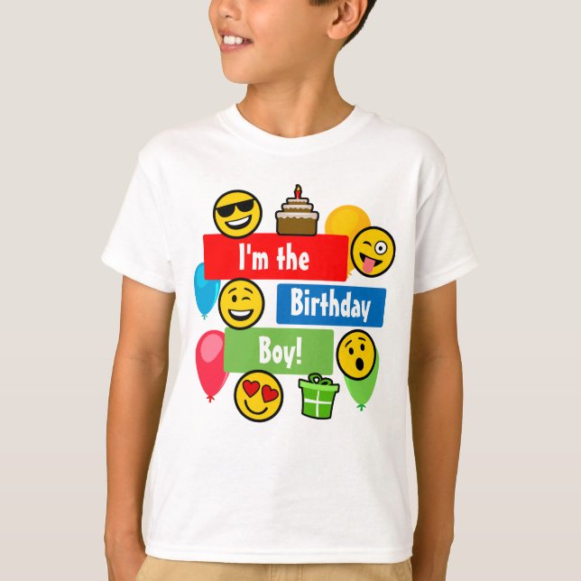 Emoji Birthday Boy T-Shirt (Vorderseite)
