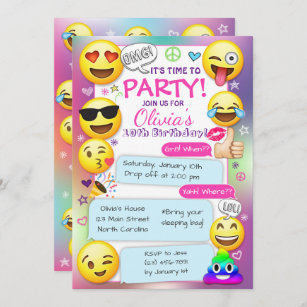 Poo Emoji Personalisierte Geburtstagseinladungen Boy