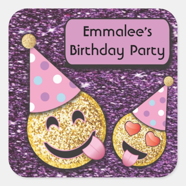 Emoji Birthday Party Stickers (Vorderseite)