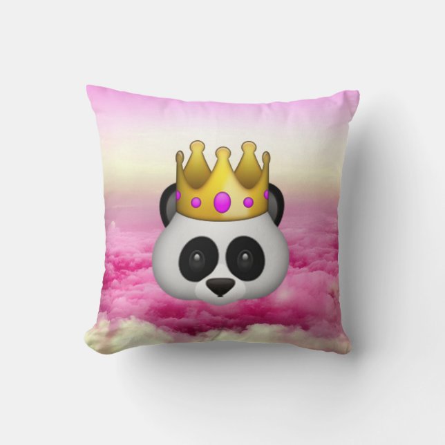 Emoji Crowned Panda Kissen (Vorderseite)